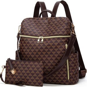 5589 Backpack Purse PU Leather Travel Satchel Handbag Convertible Design